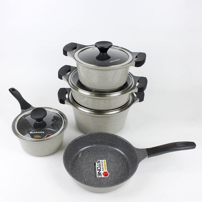 bộ nồi quánh chảo stone lock&lock - bộ nồi chảo stone lock&lock