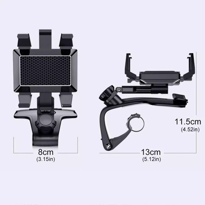 Giá Đỡ Điện Thoại Trên Ô Tô Gắn Bảng Điều Khiển Cứng Cáp Chắc Chắn, Giá đỡ kẹp điện thoại để trên xe hơi ô tô xoay 360 độ, chống rung, treo đa điểm trên taplo, gương chiếu hậu