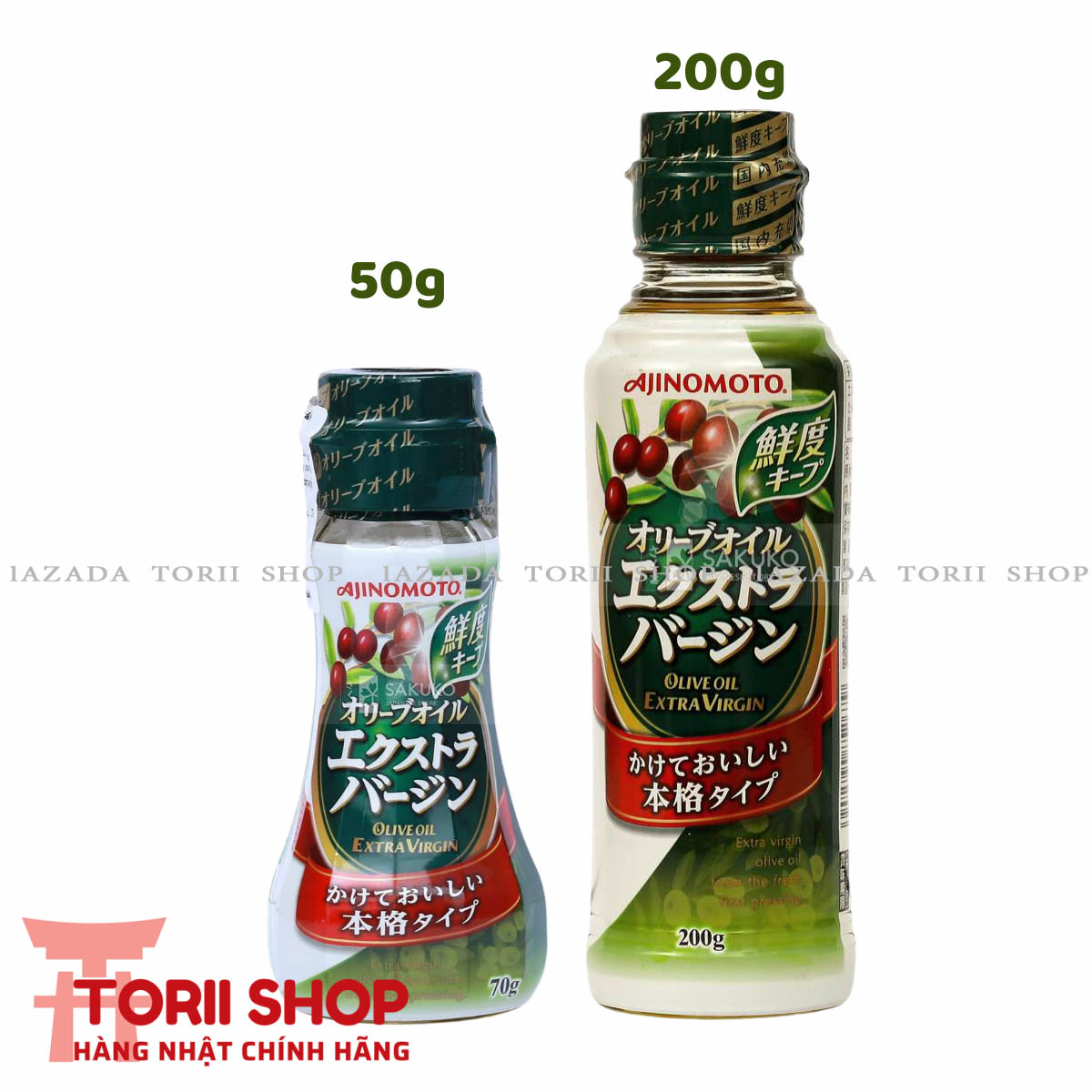 Dầu Olive Ajinomoto Oil Extra Virgin 200g và 70g hàng Nhật nội địa nguyên