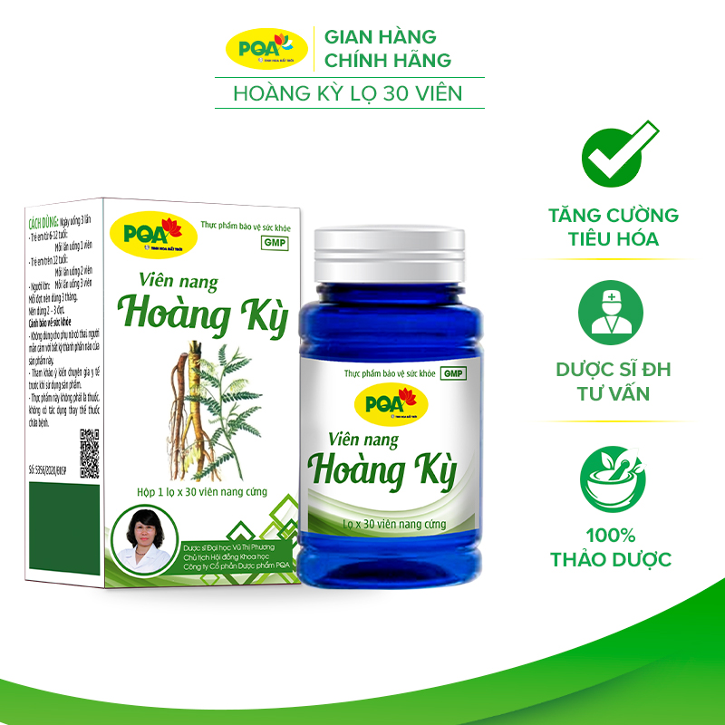 Pqa hoàng kỳ- hộp 30 viên nang
