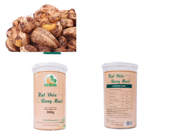  Hộp nắp lon 300g Nguyên Hạt - Hạt điều Hoàng Linh Linh nhiều size thơm ngon giòn béo rang mới hàng ngày 