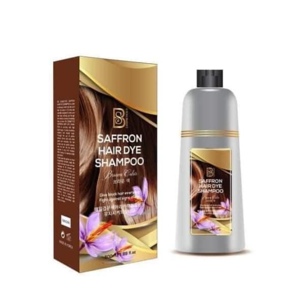 Dầu gội thảo dược saffron nhuộm tóc an toàn tại nhà không kích ứng da đầu