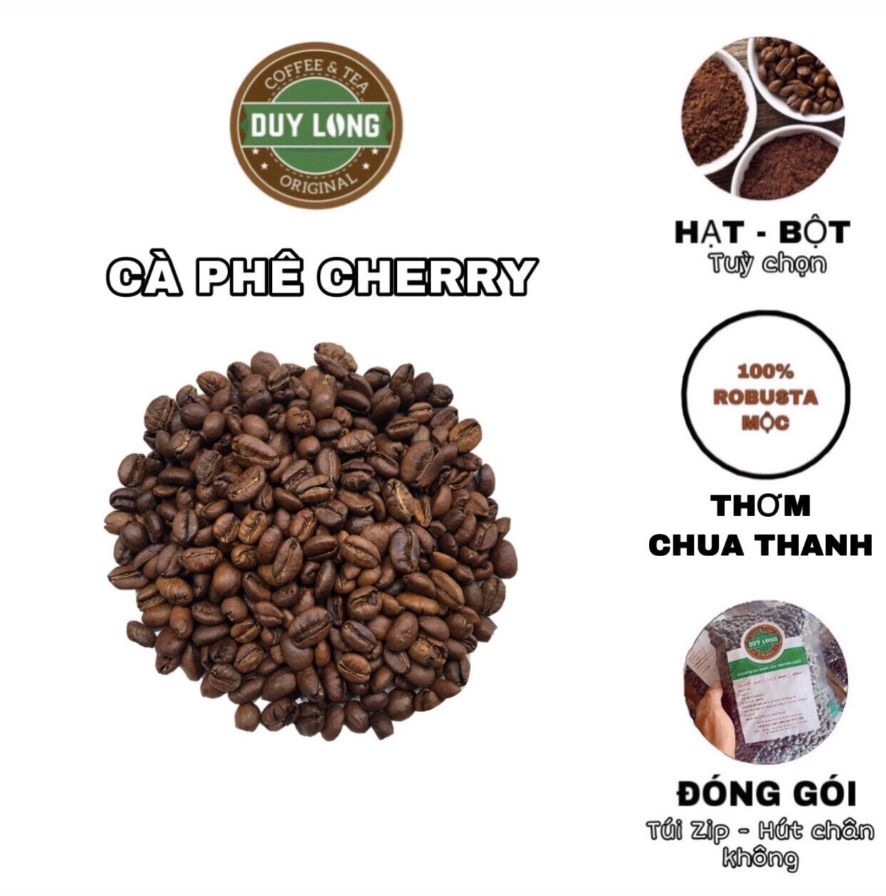 Cà phê Cherry-Rang xay nguyên chất 100%, giá ưu đãi chỉ từ 2kg