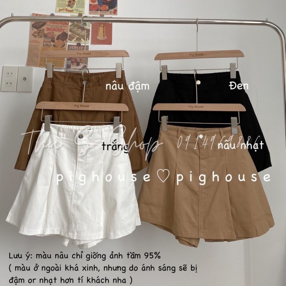 HOÀN TIỀN 15% - Quần Giả Váy Chất Kaki Cạp Lưng Thun Sau Quần Váy nữ BIGSIZE Kaki có lót trong dễ phối đồ THUS158