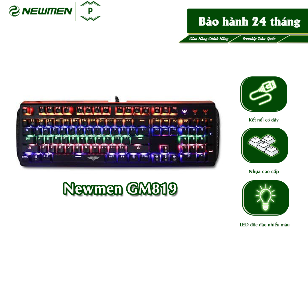 Bàn Phím Cơ Có Dây Gaming Newmen GM819 - Hàng Chính Hãng