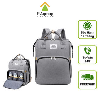 Balo Bỉm Sữa Đa Năng Kiêm Nôi Cho Bé Gấp Gọn Sunshine Nhiều Ngăn Giữ Nhiệt Vải Chống Bụi Chống Thấm Nước Cao Cấp - Ba Lô Giường Gấp Di Động Cho Bé Quai Cầm Thông Minh