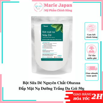 Bột Sữa Dê Nguyên Chất Obaxua Đắp Mặt Nạ Dưỡng Trắng Da Gói 50g