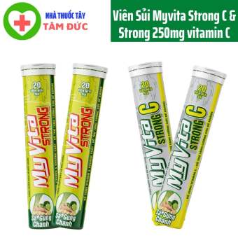 Viên Sủi Myvita Strong C & Strong 250mg vitamin C (xả - chanh - gừng) tuýp 20