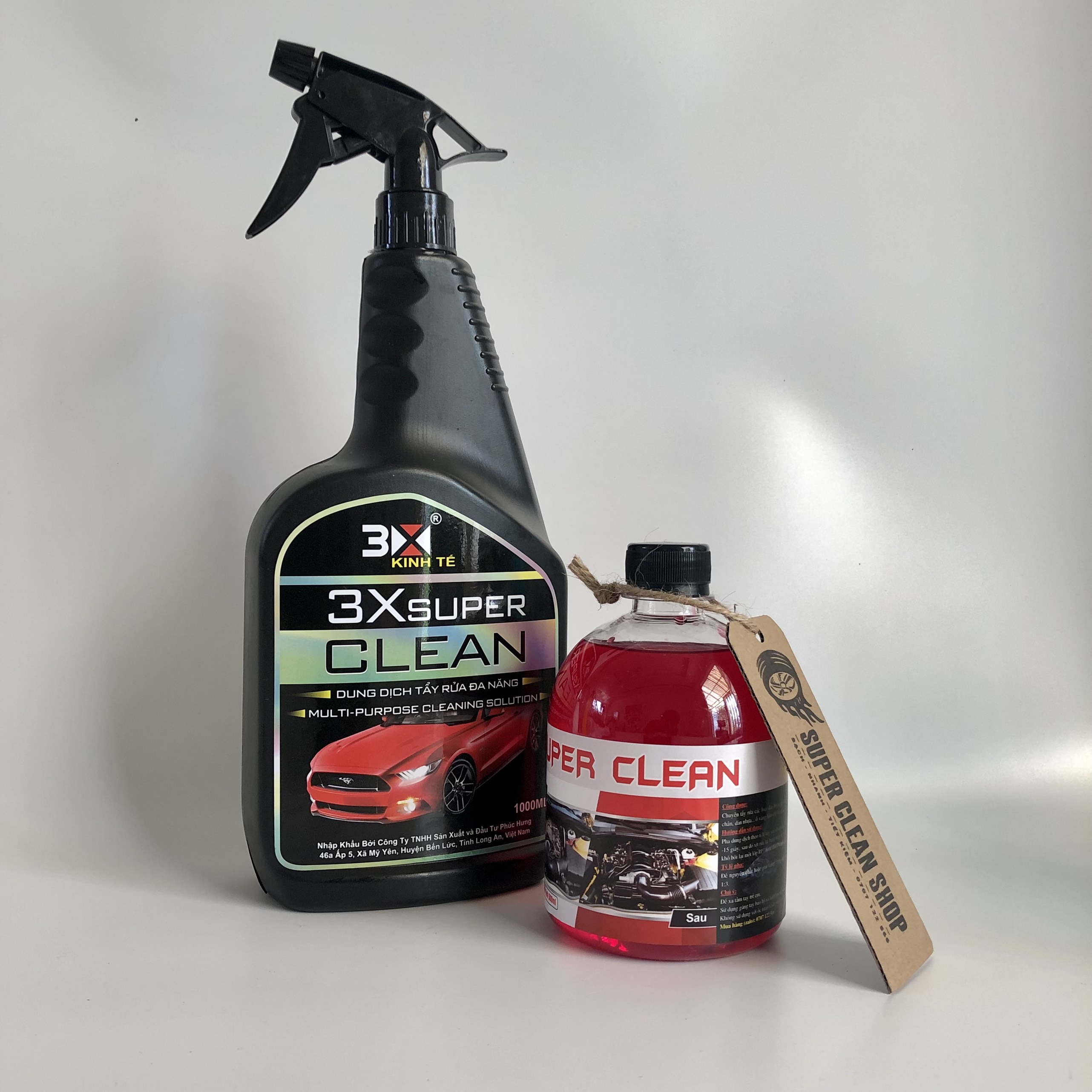 [Bộ dung dịch rửa xe] COMBO 2 CHAI 3X Super Clean kinh tế + Super Clean 99K Tẩy rửa xe máy ô tô SIÊU SẠCH