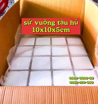 sứ vuông ceramic , sứ tàu hũ , vật liệu lọc hồ cá 10x10x5cm, CERAMIC FOAM FILTER