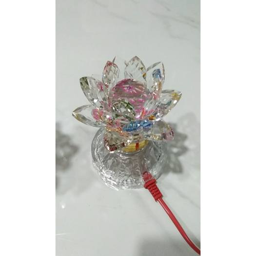 Đèn pha lê trang trí bàn thờ cao 15cm thủy tinh