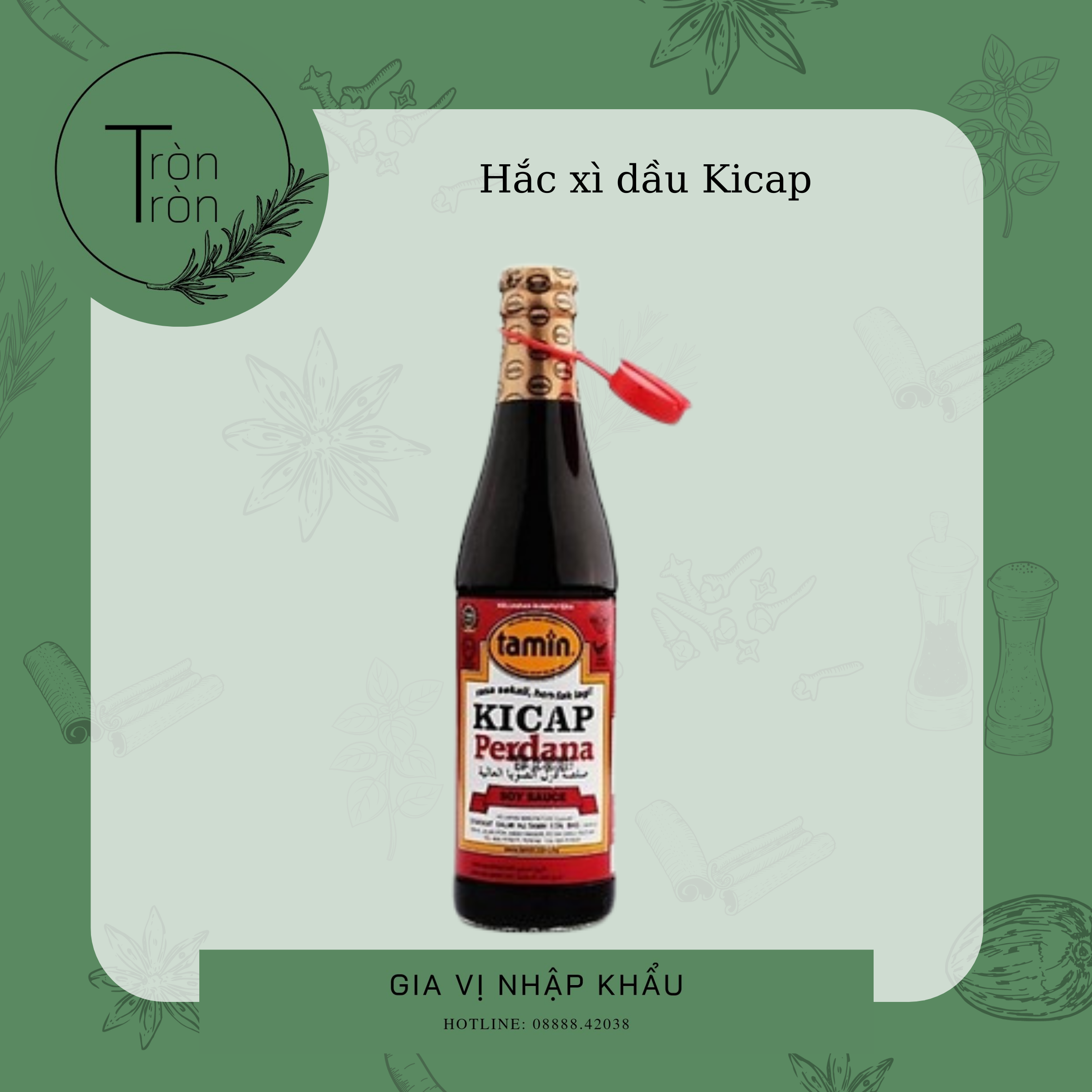 Hắc xì dầu đặc biệt Kicap Tamin Dark soy sauce Malaysia - 330ml thơm ngon chai thủy tinh nấu ăn chấm trực tiếp
