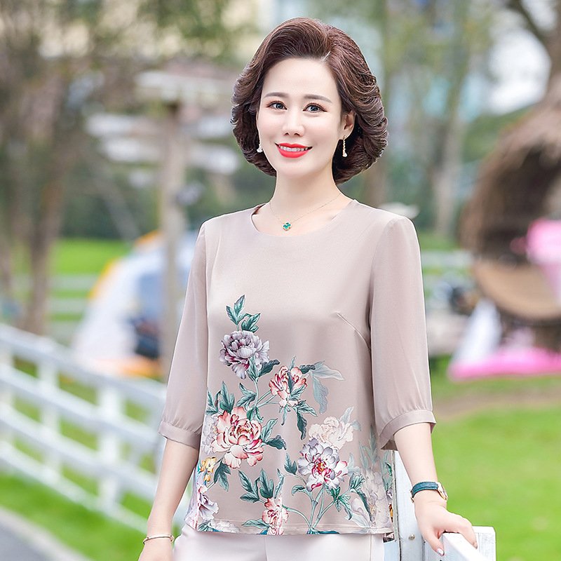 Áo sơ mi trung niên nữ a561