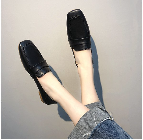 giày bệt da mềm đen b50