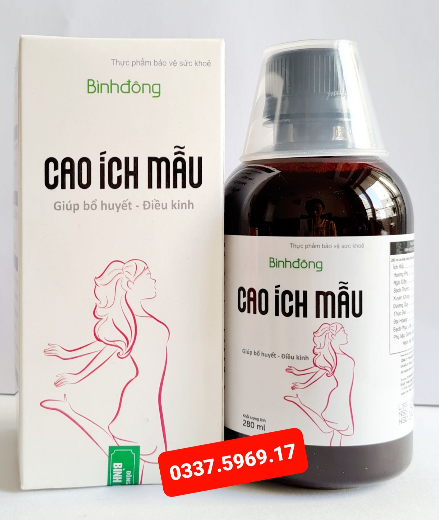 Cao ích mẫu bình đông - giúp giảm đau bụng kinh - điều hòa kinh nguyệt - chai 280ml