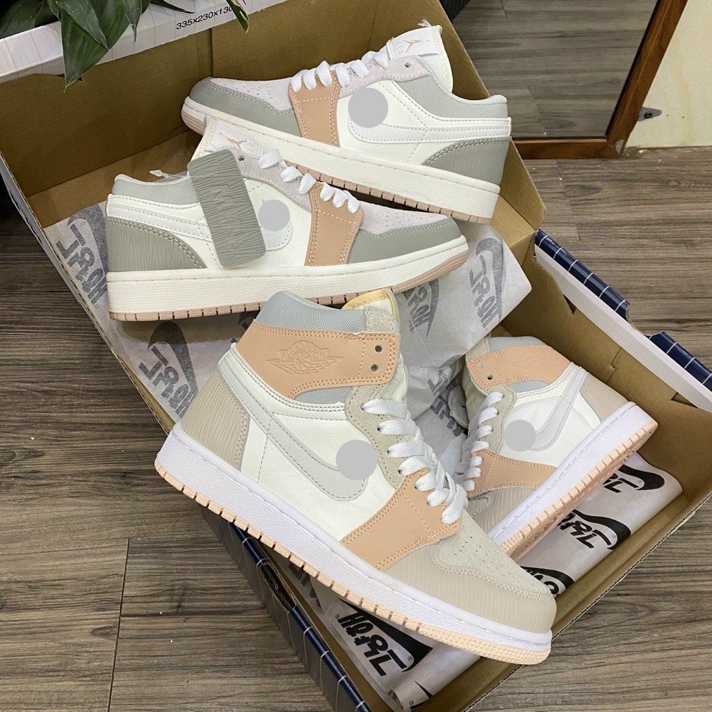 Giày Jordan Cổ Cao, Giày JD1 Milan High màu hồng đất hàng cao cấp full box bill