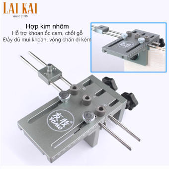 Bộ cữ khoan ốc cam chốt gỗ 3 lỗ