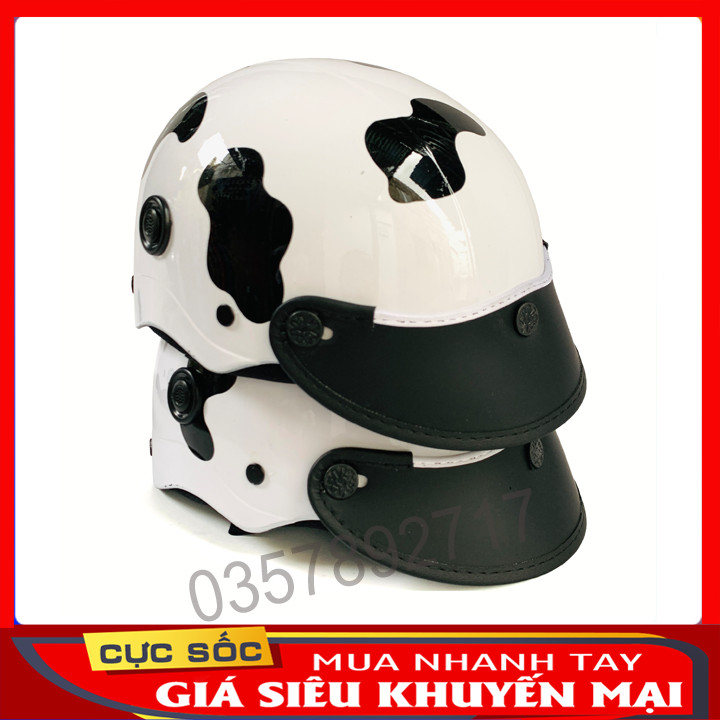 [HCM]Nón Bảo Hiểm Sơn Họa Tiết bò sữa Siêu Cute