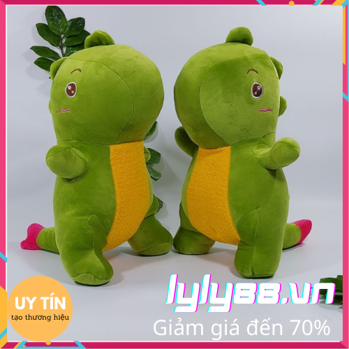 Thú Gấu Bông Khủng Long đứng Đuôi Tim,Gối ôm quà tặng cho bé Siêu Mềm Êm Đẹp 45cm