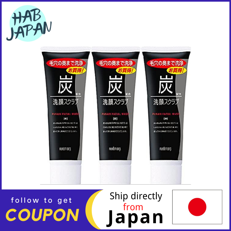 Gambar Mandom Charcoal Facial Cleansing Scrub 100g Thoroughly cleans deep into pores, super refreshing charcoal blended facial scrub?Ship directly from Japan?