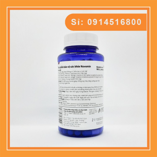 Thực phẩm chức năng Novomin, Siberian Novomin của Nga - Tăng sức đề kháng - Mẫu mới của sản phẩm Formular 4 (120 viên)