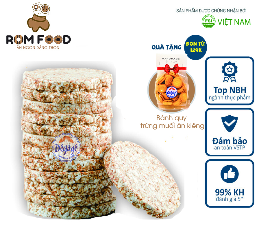 Combo 2 bịch bánh gạo lứt Rơm Food cho người ăn kiêng, tập gym giảm cân chính hãng (34-36 bánh) - Ngọt tự nhiên, thơm mùi gạo lứt phù hợp với gu người tiểu đường, diet food nguyên liệu an toàn không đường và chất bảo quản