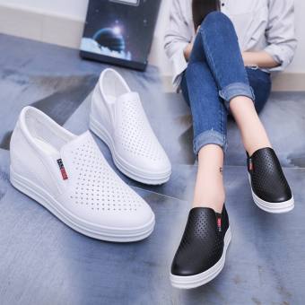 Giày sneaker nữ độn đế lỗ thoáng khí form nhỏ hơn 1 size có video ảnh thật C46