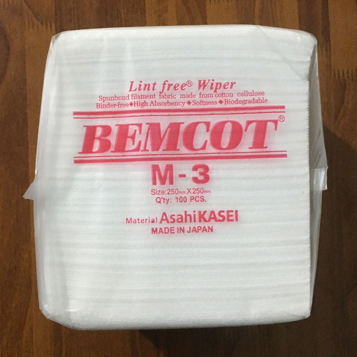 Giấy lau phòng sạch BEMCOT M-3 100PCS/túi được sử dụng rộng rãi trong các ngành công nghiệp băng từ, sản xuất điện thoại