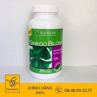 Mẫu mới 340 viên Ginkgo Biloba Trunature 120mg của Mỹ