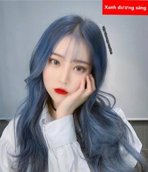 Thuốc nhuộm tóc màu Xanh dương khói + Tặng trợ nhuộm, gang tay