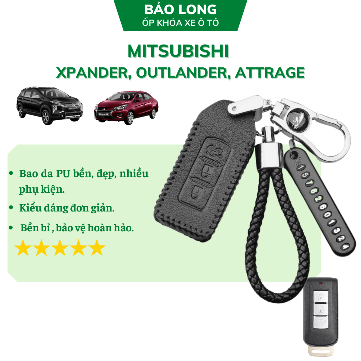 Bao da dùng cho xe Mitsubishi Xpander, Attrage, Outlander