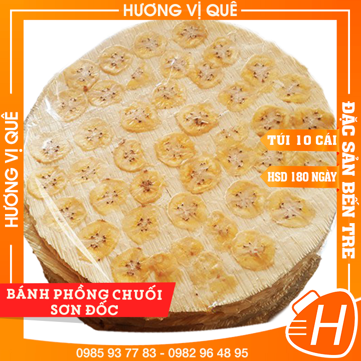 Bánh phồng chuối sơn đốc bến tre - túi 10 cái - đặc sản bến tre