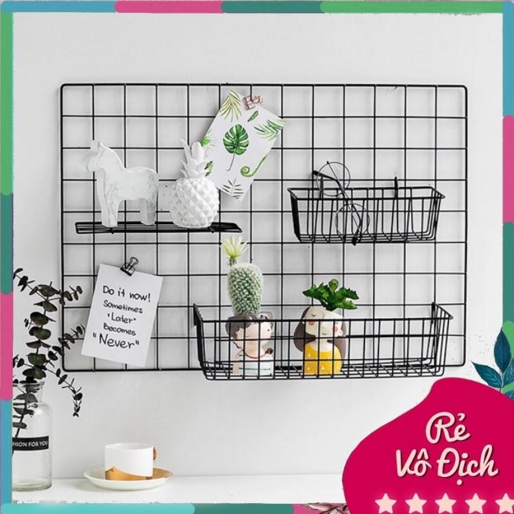 Giỏ Treo, Giỏ Cài Đại, Móc Cài Khung Lưới Sắt, kệ sắt trang trí treo tường