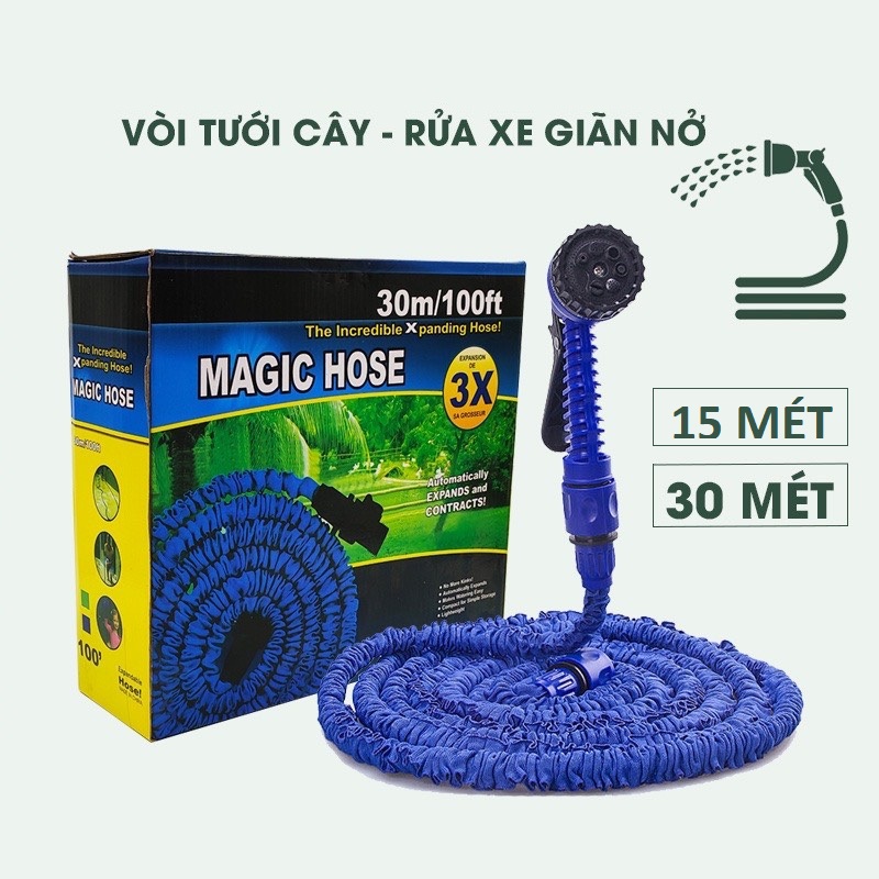 [FreeShip] Vòi Rửa Xe - Vòi Tưới Cây Co Giãn Nở Lên Tới 30m vs 15m