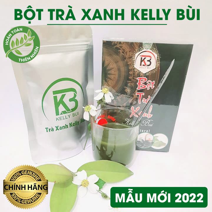 Trà xanh giảm mỡ Kelly Bùi, giải pháp giảm cân, giảm eo theo cơ chế tự nhiên, chính hãng 100%, mẫu mới 2022 sấy thăng hoa, bổ sung thêm thành phần trà sen tăng hiệu quả đào thải mỡ thừa
