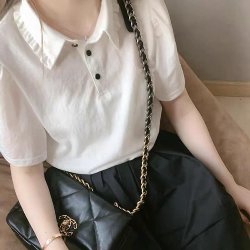 Áo phông cổ đức viền bèo