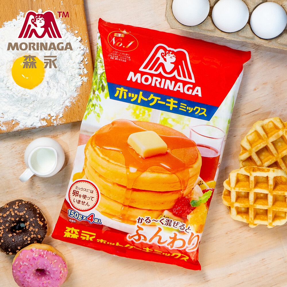 Bột làm bánh pancake Morinaga  nội địa Nhật 150gr x 4 gói, date tháng 4/2024
