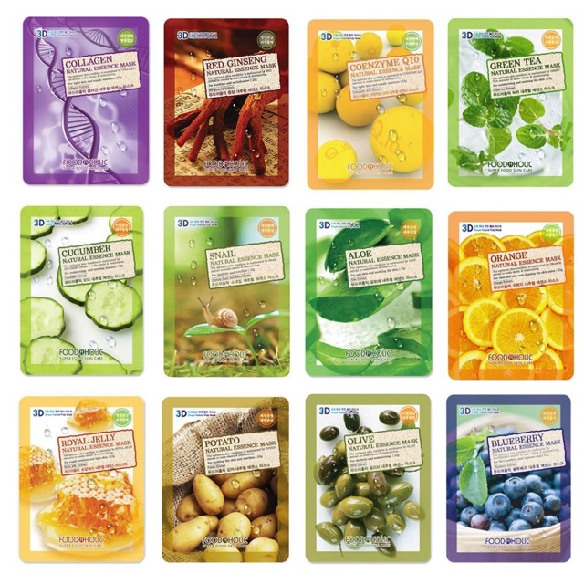 10 chiếc mix Mặt nạ 3d foodaholic