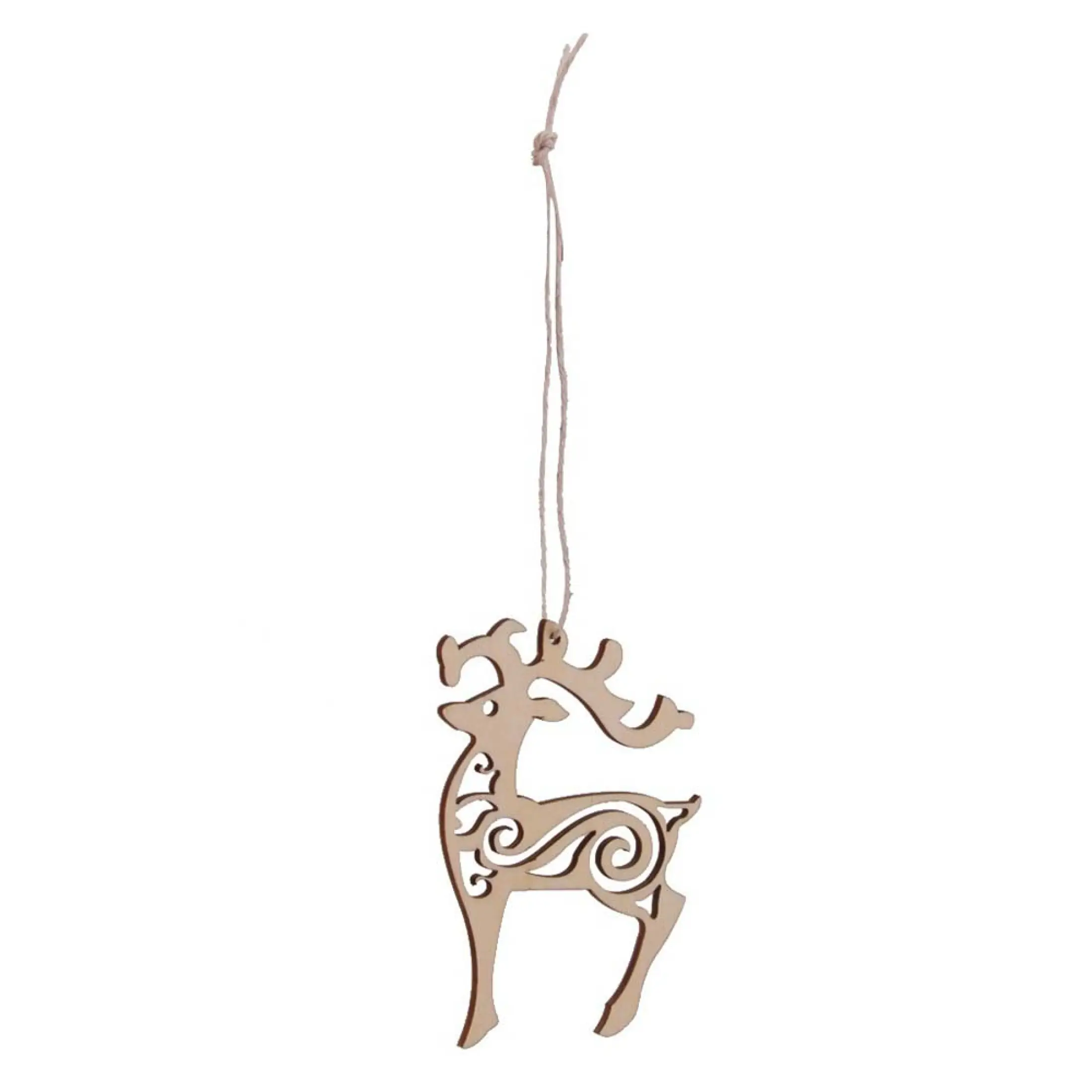 Laser Deer Embellishment With String 10Pcs/Set Reindeer Cut Out