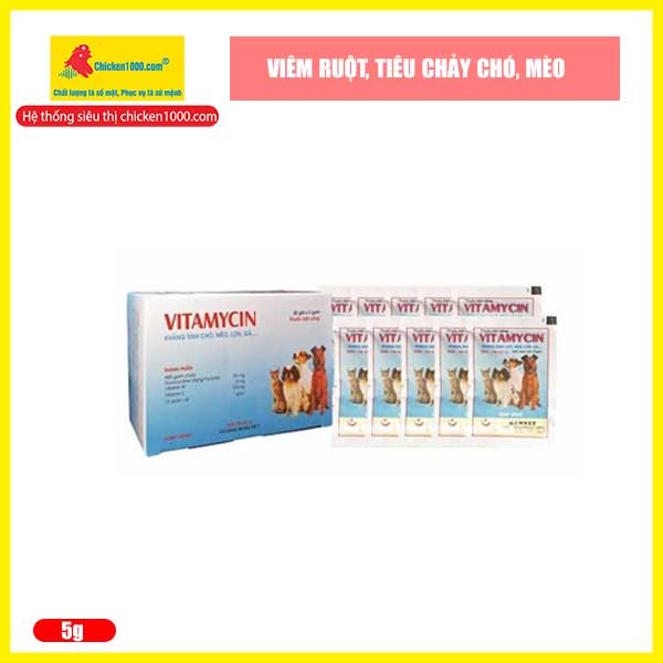 Thuốc thú y vitamycin hanvet trị kiết lỵ, ĩa chảy gói 5g