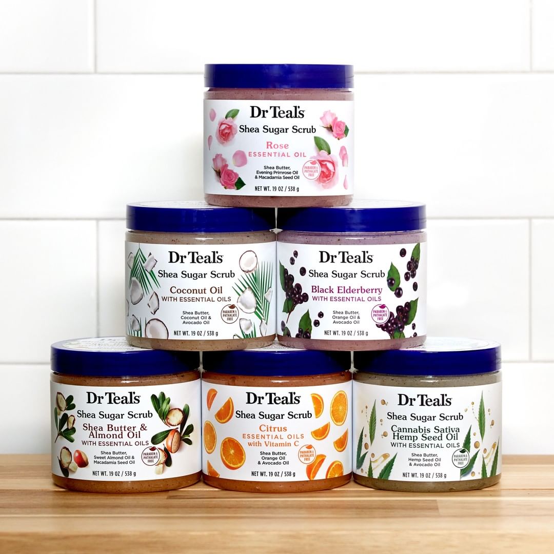Dr Teal's tẩy da chết tế bào chết cơ thể 538gr - Dr Teals Shea Sugar Body Scrub 538gr