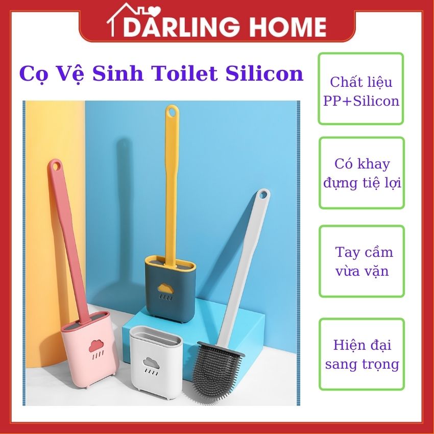 [FREESHIP + QUÀ] Cọ vệ sinh toilet bồn cầu silicon, chổi nhà tắm toilet bằng silicon tiện lợi thông minh - Darling Home