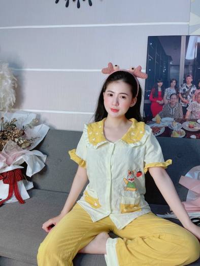 Đồ bộ pijama lụa latin cao cấp hàng thiết kế cao cấp cam kết y hình xưởng tự chụp bán lẻ giá sỉ - Đồ bộ mặc nhà size 45 đến 63 ký
