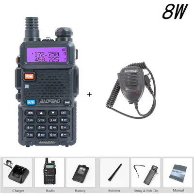 Baofeng UV-5R Walkie Talkie 5W 8W 10 km Two Way Radio Station uv 5r hunting Radio Receiver uv5r UV-9R UV-82 UV-8HX walkie-talkie (4)
