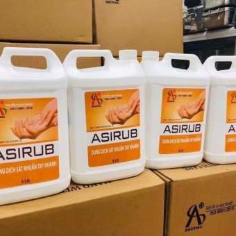 Dung dịch rửa tay sát khuẩn Asirub can 5 lít dùng trong bệnh viện