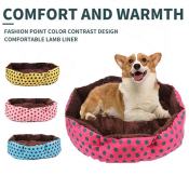Soft Fabric Polka Dot Dog Bed, Washable Pet Accessories