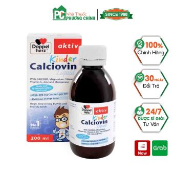 Canxi Hữu Cơ Cho Bé Doppelherz Aktiv Kinder Calciovin - Giúp Xương Chắc Khỏe & Phát Triển Chiều Cao Tối Ưu (Chai 200ml)