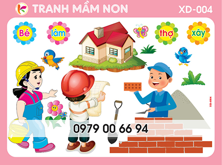 Decal mầm non - góc xây dựng 004