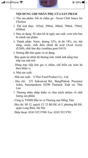 Sốt chấm gà Thái Lan 290g - Nhập khẩu