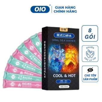 Gel băng lửa Oral sex Water JUNCAI, nước thần tình yêu gel băng hỏa 1 hộp 8 gói ( 4 hồng + 4 xanh)